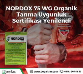 NORDOX 75 WG Organik Tarıma Uygunluk Sertifikası Yenilendi